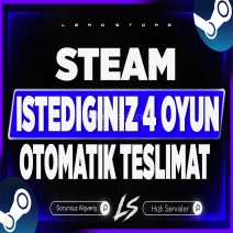 Steam İstediğiniz 4 Oyun + Garanti
