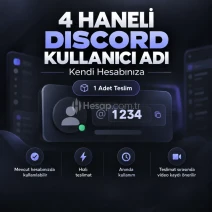 ⭐ 1 ADET 4 HANELİ KULLANICI ADI | HESABA ALINABILIR