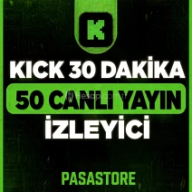⭐(GARANTİLİ) KİCK 30 DAKİKA 50 İZLEYİCİ 7-24 OTOMATİK⭐