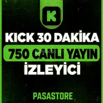 ⭐(GARANTİLİ) KİCK 30 DAKİKA 750 İZLEYİCİ 7-24 OTOMATİK