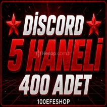 ⭐ DİSCORD 5 HANELİ 400 ADET OTO ⭐