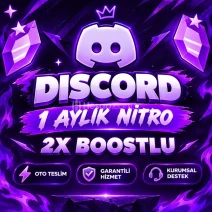 💜 DISCORD NITRO 1 AYLIK + 2X SUNUCU TAKVİYESİ 🚀