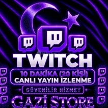 ⭐TWİTCH 10 DK CANLI YAYİN İZLENME (20 KİŞİ)+GARANTİLİ⭐
