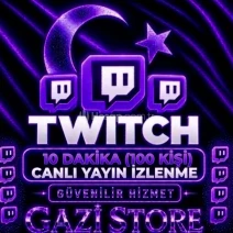 ⭐TWİTCH 10 DK CANLI YAYİN İZLENME (100 KİŞİ)+GARANTİLİ⭐