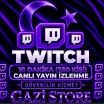 ⭐TWİTCH 10 DK CANLI YAYİN İZLENME (250 KİŞİ)+GARANTİLİ⭐