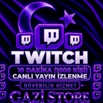 ⭐TWİTCH 10 DK CANLI YAYİN İZLENME(1000 KİŞİ)+GARANTİLİ⭐