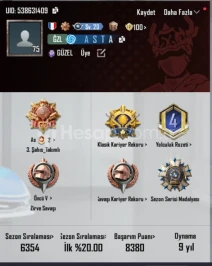 PUBG MOBİLE HESAP 9 YILLIK 9 HANE ID