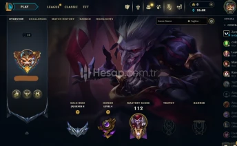 TR - SILVER II - 22 SKINS -  77 CHAMP - 59LVL - 26KBE