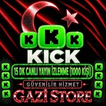 ⭐KİCK 15 DK  CANLI YAYIN İZLEYİCİ (1000 KİŞİ)GARANTİLİ⭐