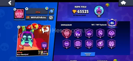 brawl stars 65k efsanevi hesap