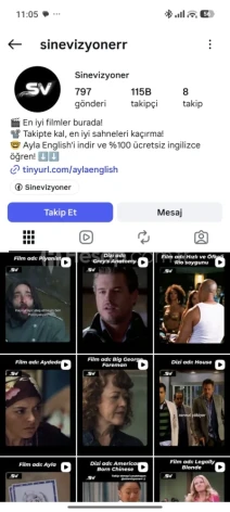 115 Bin takipçili Sinema sayfamız satılıktır.