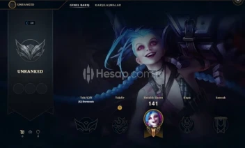 TR HAZIR 30 LEVEL HANDMADE  UNRANKED HESAP FRESH MMR