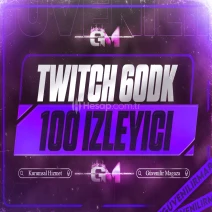Twitch İzleyici 100 60 dakika - Garantili