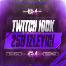 Twitch İzleyici 250 10 dakika - Garantili