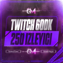 Twitch İzleyici 250 60 dakika - Garantili