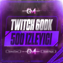 Twitch İzleyici 500 60 dakika - Garantili