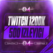 Twitch İzleyici 500 120 dakika - Garantili