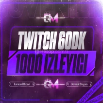 Twitch İzleyici 1000 60 dakika - Garantili