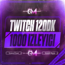 Twitch İzleyici 1000 120 dakika - Garantili