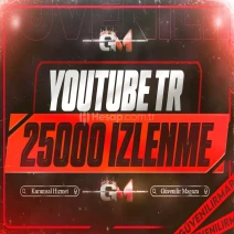YouTube Türk İzlenme 25000 - Garantili