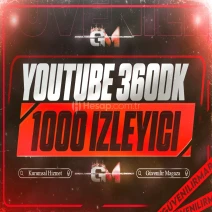 YouTube İzleyici 1000 360 dakika - Garantili