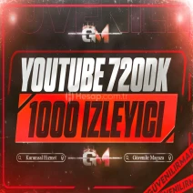 YouTube İzleyici 1000 720 dakika - Garantili