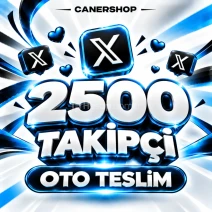 X Twitter 2500 Takipçi | 🛡 15 GÜN GARANTİLİ