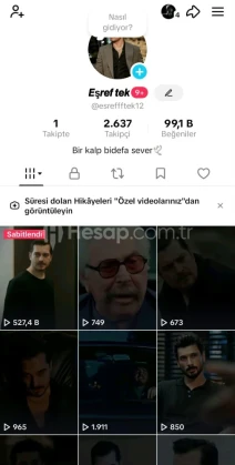 EFSANE 2600+TAKİPÇİLİ TİKTOK HESABI