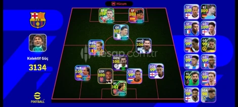 106 oyuncular+kalecili+conte TD li tek bağ hesap