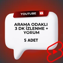 5 Adet Arama Odaklı 3 Dk İzlenme + Yorum