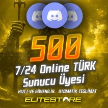 ⭐️ 7/24 Aktif 500 Discord Türk Sunucu Üyesi