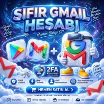 2FA EKLENMİŞ iOS CİHAZ İLE ÜRETİLMİŞ  GMAIL HESABI