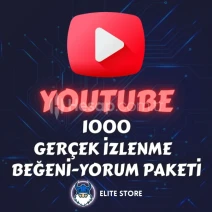YouTube 1.000 Gerçek İzlenme-Beğeni-Yorum Paketi