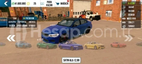 Car Parking 3 tane premium araba
