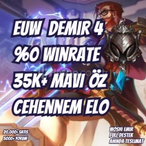 ⭐DEMİR 4⭐ EUW 35K+ MAVİ ÖZ VIP CEHENNEM ELO