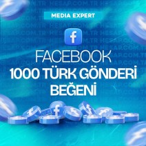 Facebook 1.000 Türk Gönderi Beğeni - Yüksek Kaliteli