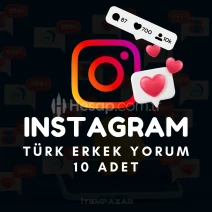 Instagram 10 Adet Erkek Beğen + Kaydet + Yorum Yap