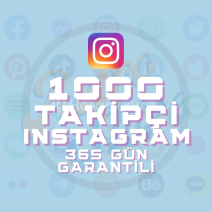 Instagram 1000 Takipçi 365 Gün Garantili