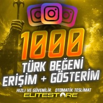 Instagram 1000 Türk Beğeni + Erişim + Gösterim