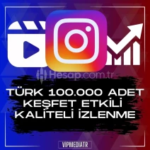 INSTAGRAM 100.000 TÜRK KALİTELİ İZLENME!
