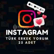 Instagram 25 Adet Erkek Beğen + Kaydet + Yorum Yap