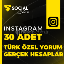 Instagram 30 Türk Özel Yorum Gerçek Hesaplar