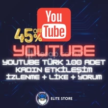 YouTube Hit Paket | 100 Türk Kadın İzlenme + Like + Yorum
