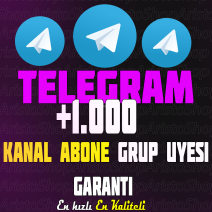 Telegram 1000 Kanal Abone-Grup Üye Garantili