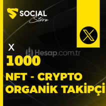 Twitter (X) 1.000 Organik NFT-Crypto Takipçi