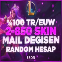 ⭐(ULTRAVİP) %100 TR-EUW 2-850 SKİN MAİL DEĞİŞEN⭐
