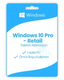 Windows 10 Pro – Retail (Telefon Aktivasyon)
