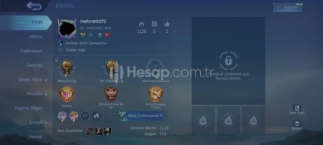 Yüksek amblem güçlü hesap. Mobile legend