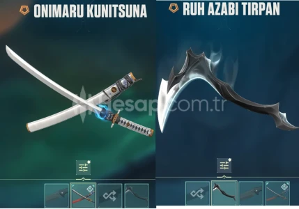 19 SKİNS 2 KNİFE ONİ 2.0 SET RUH AZABI TIRPAN 225 LV