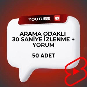 50 Adet Arama Odaklı 30 Sn İzlenme + Yorum